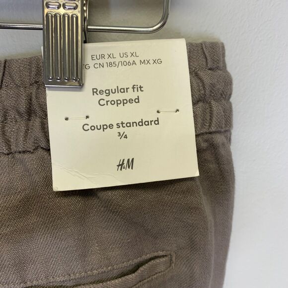 H&M Womens Regular Fit‎ Coupe Standard Linen Pants Brown Cottagecore Minimalism - Picture 10 of 16
